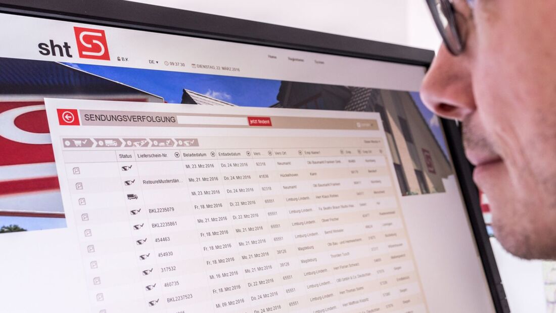 Sievert Handel und Transport SHT, Sendungsverfolgung