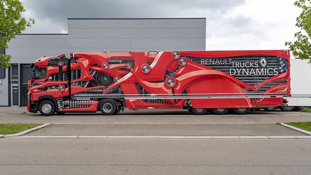 Signal-Reklame Beklebung von Renault Trucks