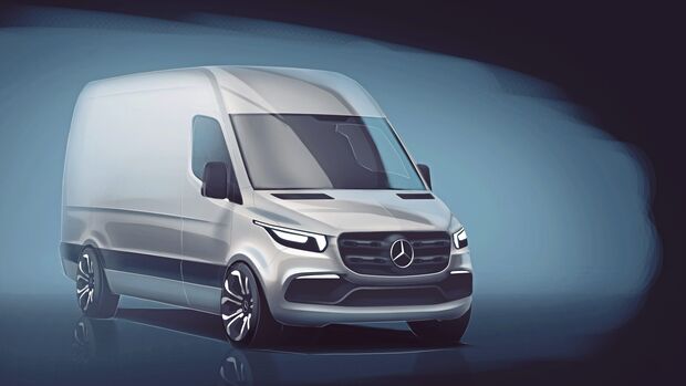 Skizze gibt Vorgeschmack auf kÃ¼nftige Designsprache: Mercedes-Benz Vans enthÃ¼llt erste Details zum neuen Sprinter