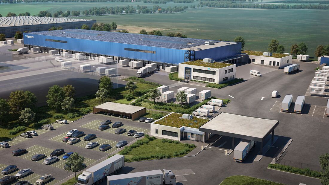 So wird das Logistik-Center Dresden von Hermes aussehen.