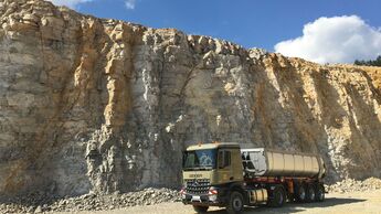 Stein- und Schotterwerke Geiger, Geiger, Steinbruch, Lkw