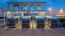 Stromtankstelle Ladesäule Ladestation Bus Elektrobus Daimler Mercedes Omnibuswerk Mannheim eCitaro