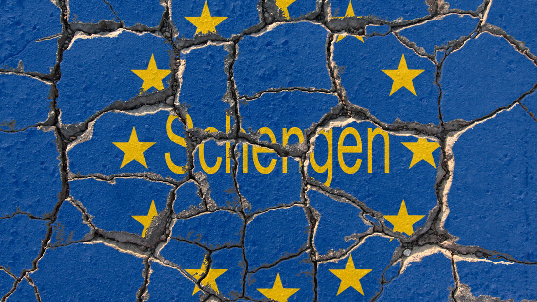 Symbolbild zum Fortbestand des Schengen Raum s wÃ¤hrend der anhaltenden Krise in der EU erodierende