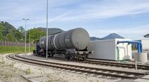 Tanktrailer auf Schiene