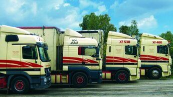 Teile des Fuhrparks von Heiko Schulze Internationale Transporte aus Brandenburg
