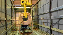 Transport von Stahlcoils, die tonnenschweren Coils