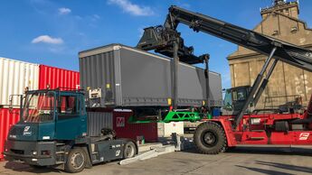 Umschlag am Nikrasa-Terminal von TX Logistik