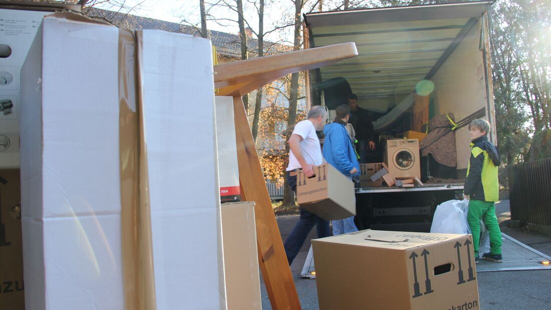 Umzug, Transporter, Kartons, Spedition