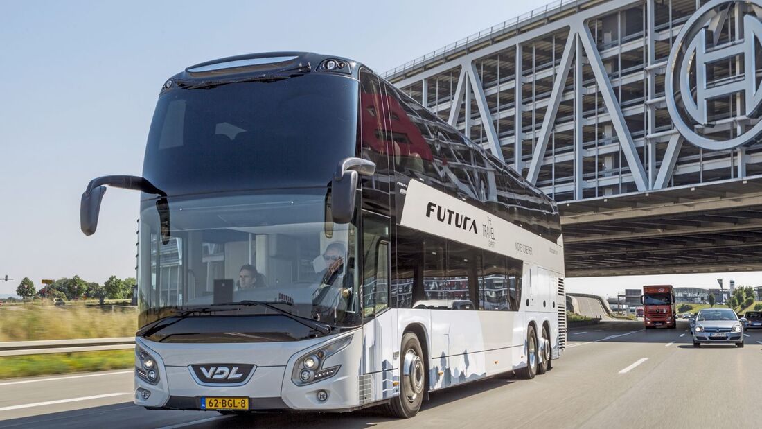 VDL FDD2-141 Doppeldecker, Reisebus, Test LAO 11 2016; DAF MX-13; 