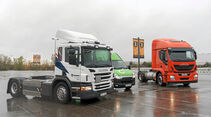 Vergleich LNG- mit CNG-Lkw, Scania, Iveco