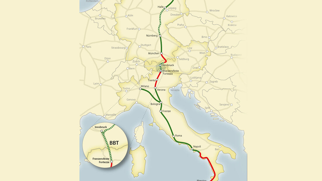 Verkehrswege, Karte