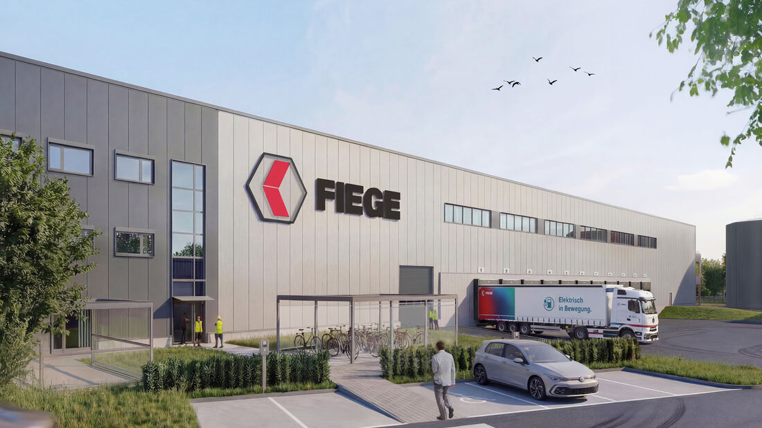 Visualisierung des neuen Healthcare-Logistikzentrums von Fiege am Standort Münster-Hessenweg.