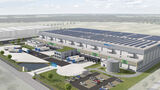 Visualisierung des neuen Multi-Temp-Logistikzentrums der Nagel-Group in Groß Munzel bei Hannover mit 44.000 Palettenstellplätzen.