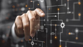 Visualisierung mit Finger und Symbole - Linien und Zahnräder