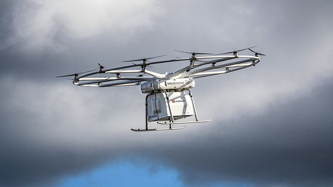 Volocopters Frachtdrohne VoloDrone absolviert ersten öffentlichen Flug