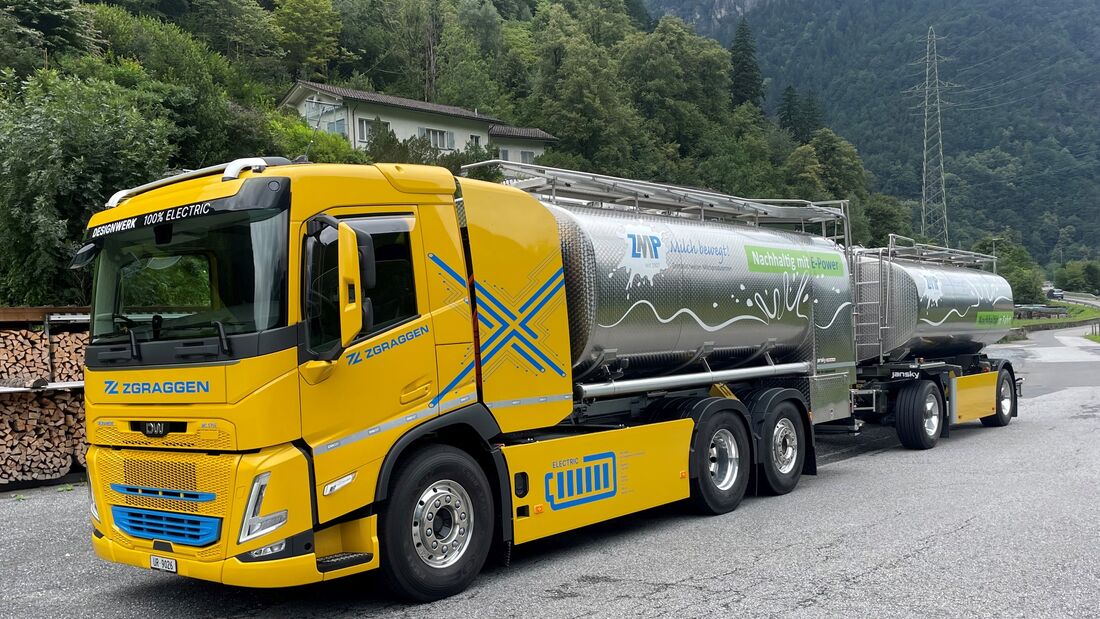 Elektro-Milch-Lkw im Einsatz