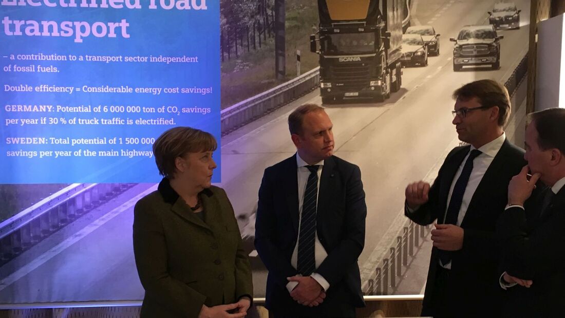 Merkel offen für Oberleitungs-Lkw