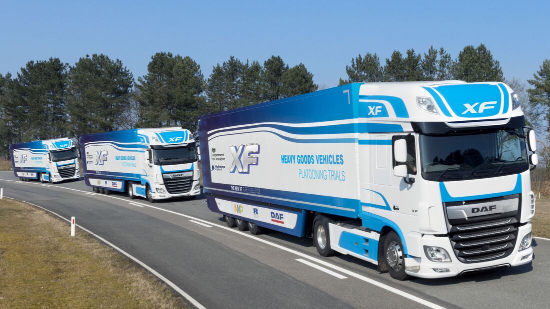 Großbritannien plant Platooning
