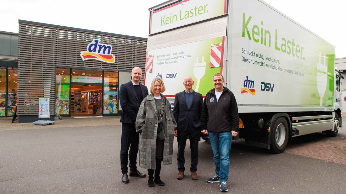 E-Lkw beliefern alle dm-Filialen