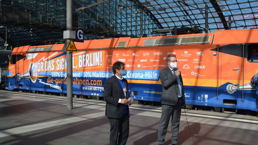 Güterbahn-Protest in Berlin