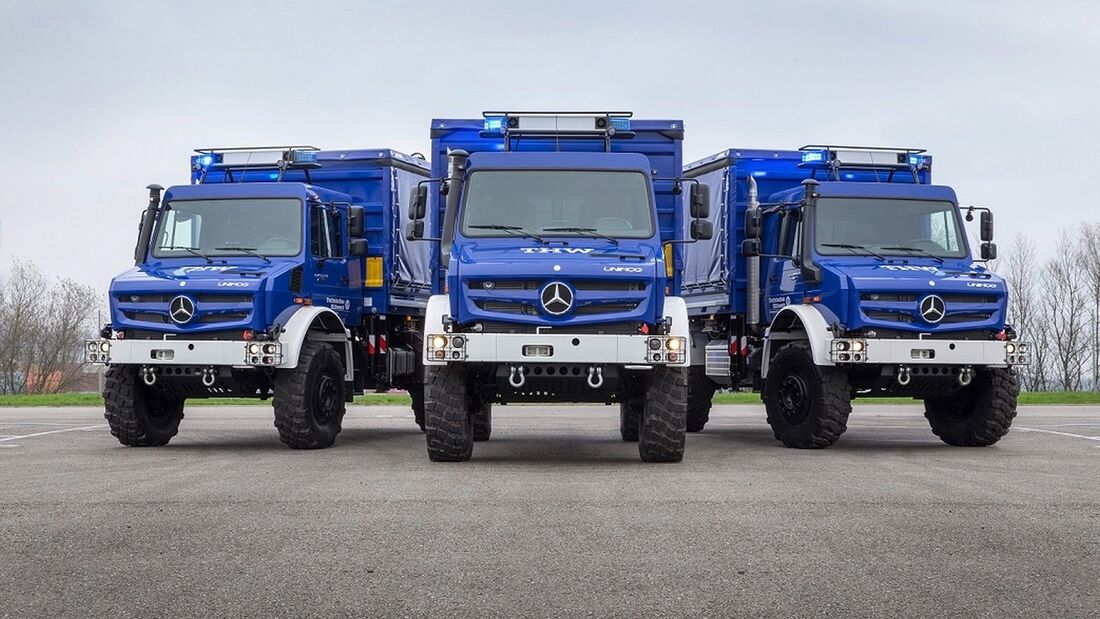 Drei neue Euro-VI-Unimog für das THW