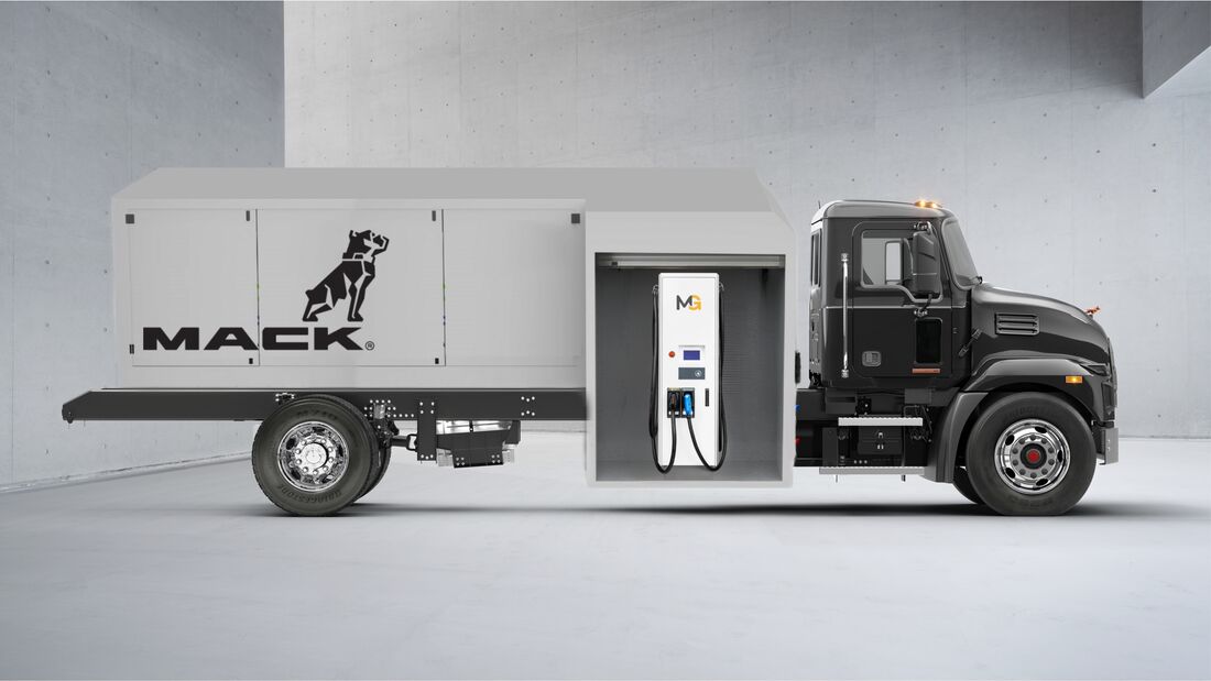 Mack E-Lkw mit Gas-Generator