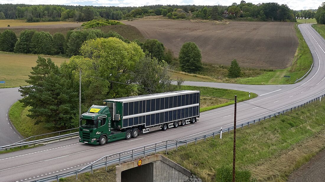 Scania testet Solar-Hybrid-Lkw