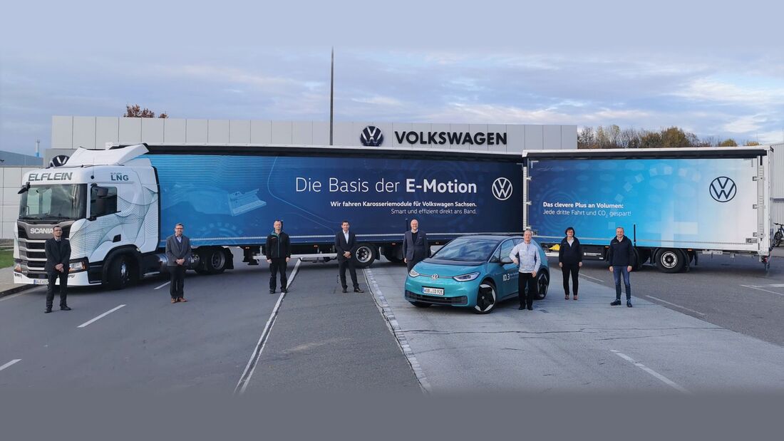 Lang-Lkw und LNG in einem
