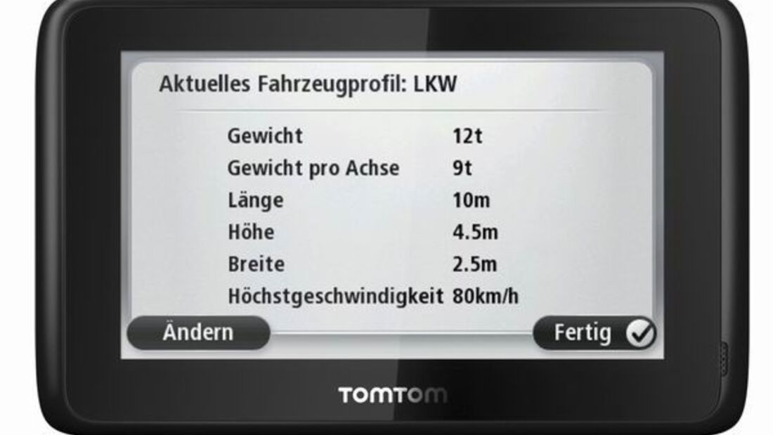 Navigation für den Lkw