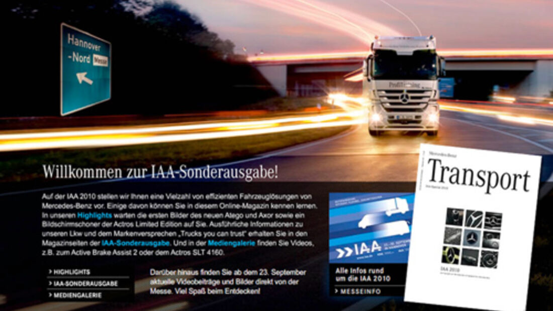 IAA Nutzfahrzeuge 2010. Virtueller Rundgang durch die Lkw-Highlights von Mercedes-Benz