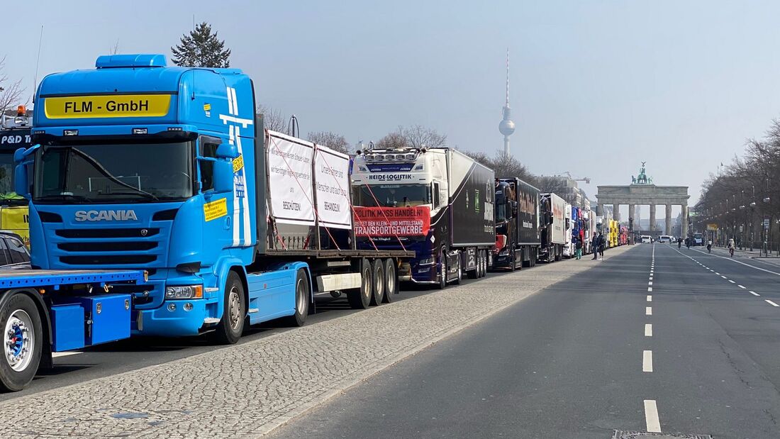 Lkw-Protest in Berlin