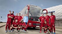 mannschaftsbus, man, fußball, eishockey, handball