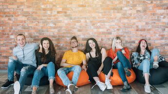 millennials hang out resting lounge zone fun