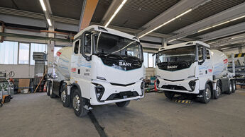 sany, putzmeister, china, e-lkw, betonmischer, betonpumpe