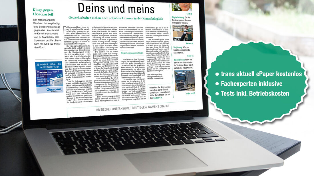 trans aktuell als epaper gibt es kostenlos für registrierte Leser.
